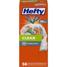 Hefty Recycling Trash Bags, Clear, 30 Gallon, 36 Count