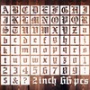 2 Inch Calligraphy Letter Stencils for Painting, 66 PCS Old