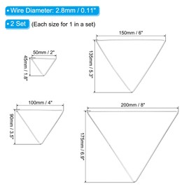 PATIKIL Dream Catcher Rings Set, 2 Set 4 Sizes Metal Triangle Shape Macrame Wreath Floral Ring Hoop for Home DIY Craft Wedding Wall Hanging Decoration, Silver