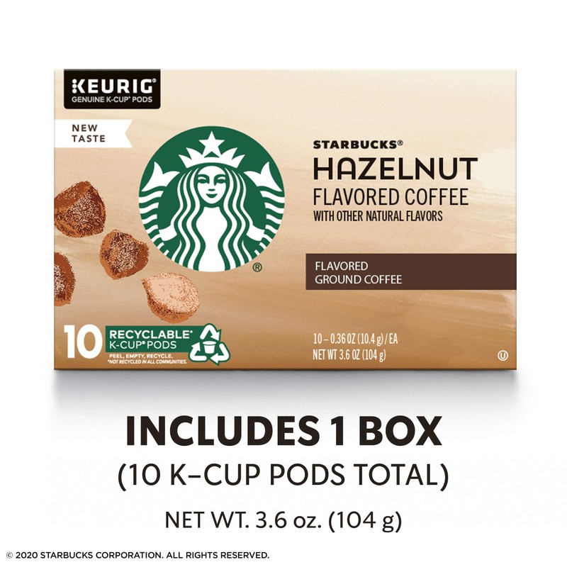 Starbucks Flavored K-Cup Coffee Pods — Hazelnut for Keurig Brewers