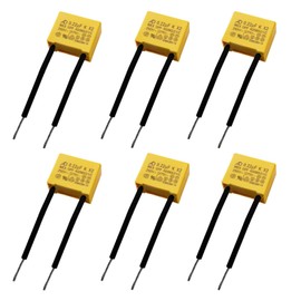 BuxiuGK Pack of 6 Interference Capacitors Flashing 0.22µF 275V X2 Radial Safety Capacitors Non-Outgoing Polypropylene Capacitors