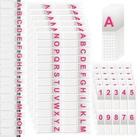OIIKI 720pcs Alphabetical Tabs and Number Label Indexes, A to Z 26 Letters Alphabet Stickers, 0 to 9 Consecutive Number Tabs, Pink School Permanent Label Sticker for Books, Dictionary, File -40 Sheets