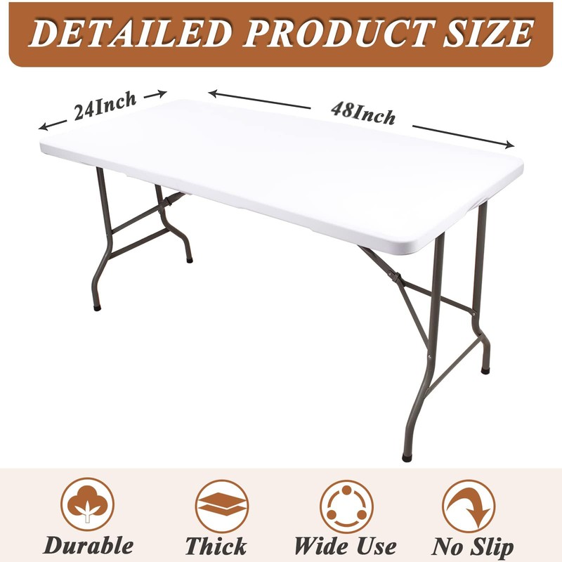 Kesfey Rectangle Waterproof 24x48in Polyester Elastic Fitted Tablecloth, Fits for