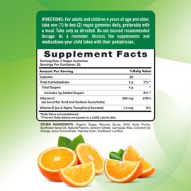 Nature's Truth Vitamin C Gummies | 50 Count | with Vitamin E | Orange Flavor | Vegan, Non-GMO & Gluten Free Supplement