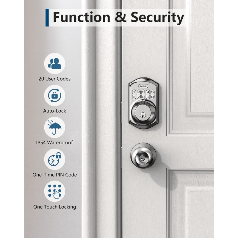 TEEHO TE001 Keyless Entry Door Lock with Keypad - Smart