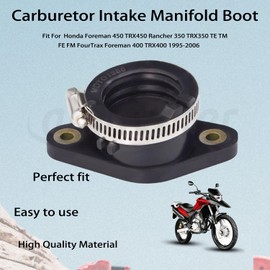Amavoler Carburetor Intake Manifold Boot Replacement Parts Fits for Honda Foreman 450 TRX450 Rancher 350 TRX350 TE TM FE FM FourTrax Foreman 400 TRX400 1995-2006 16210-HN5-671, 16211-HM7-003.