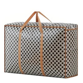 Primes DIY Premium Reusable Shopping Bag, Eco-Friendly Bag for Stylish and Sustainable Retail Therapy, Laundry, Reusable Store, Cloth, Waterproof, Handles and Zipper Bags(Brown chequered)