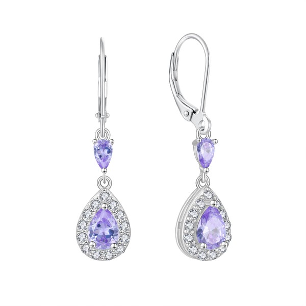 Aprila Drop Dangle Earrings 925 Sterling Silver Leverback Earrings with