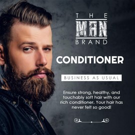 The Man Brand Hair Conditioner For Men - Natural Castor Oil Conditioner For Frizzy Hair - Scented Conditioner With Aloe Vera Oil (Business As Usual, 12 oz)