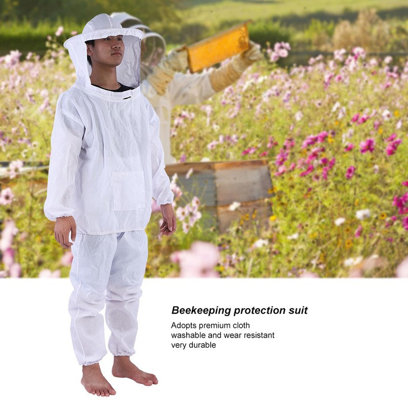 Professional Beekeeper Protective Suit Beekeeping Equipment Hooded Jacket Pants
