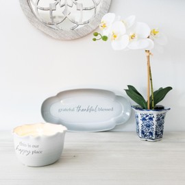 Pavilion - This is Our Happy Place - 11 Oz Soy Wax Double Cotton Wick Jasmine Scented Surprise Hidden Secret Message Housewarming Encouragement Wife Mom Gift Present