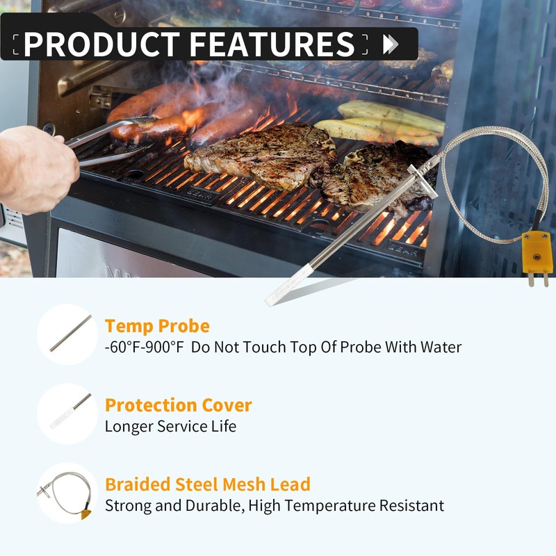 Replacement Temperature Probe Kit for Masterbuilt 1PCS,Compatible with Masterbuilt Gravity