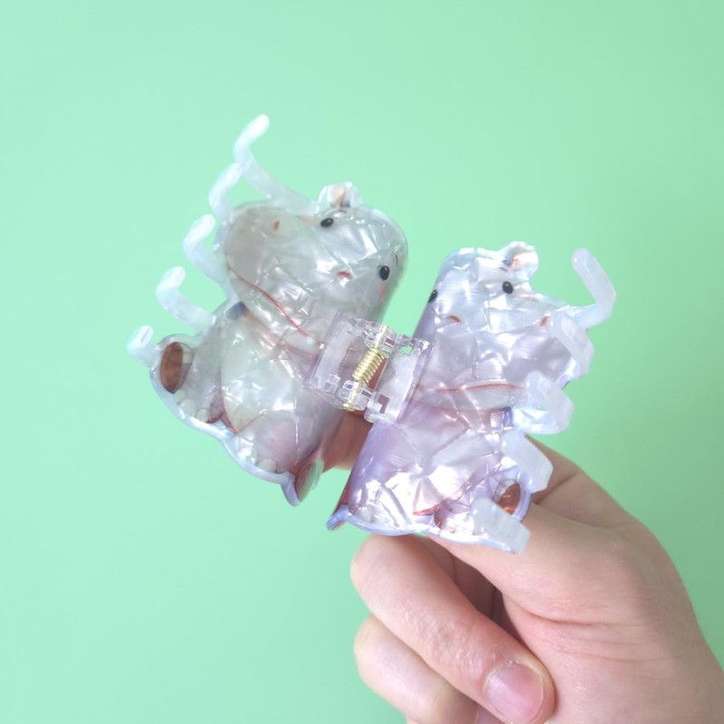 Funny Hippo Hair Clips,Cute Animal Hair Clip,Acrylic Claw Clips for