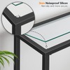 HOOBRO 29.5" Narrow Console Table, Tempered Glass Entryway Table, Modern