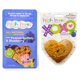 High Hopes - Every Sale Gives Hope to Homeless Pets - Healthy Blueberries Variety Pack, Two Flavors (Peanut Butter and Blueberry; XOXO Peanut Butter and Blueberry), All Natural Treats