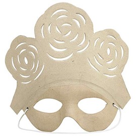 Décopatch - Ref AC805C - Frida Mask - Papier Maché Object to Decorate - 7 x 20 x 20cm - Decorate with Décopatch Papers & PaperPatch Glue, Glitter, Paints, Brown