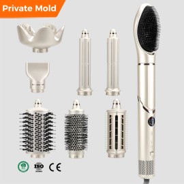 pineapple papa 2026 Trending 8-in-1 Multistyler Professional Hair Dryers Hot Air Brush One Step Auto Rotating Curling Iron Straightener BrushColor: Gold, plug type: Us Plug, voltage (v): 100-120V