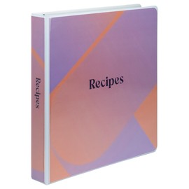 Samsill Recipe Binder Full Page 8.5 x 11 Kit, 1 Inch D-Ring, Gradient Design