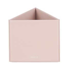 Fenice Eco PU Leather Pen Pencil Organizer Holder Cup, Modern Triangle Design, Home Décor (Indie Pink)