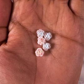 Resin Flatback 8mm Roses - 100pcs Set, Multiple Colors Available for DIY Projects or beadable pens or crafts:_100pc random mix