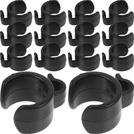 Toyvian 20pcs Microphone Stand Cable Clips Boom Pole Cable Clamp for Phone Mic Black