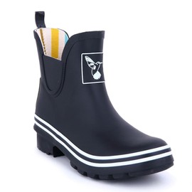 Evercreatures Black Rain Boot for Women Meadow Booties Ankle Waterproof Boots Garden Shoes Size US 5 (UK 3 / EUR 36)
