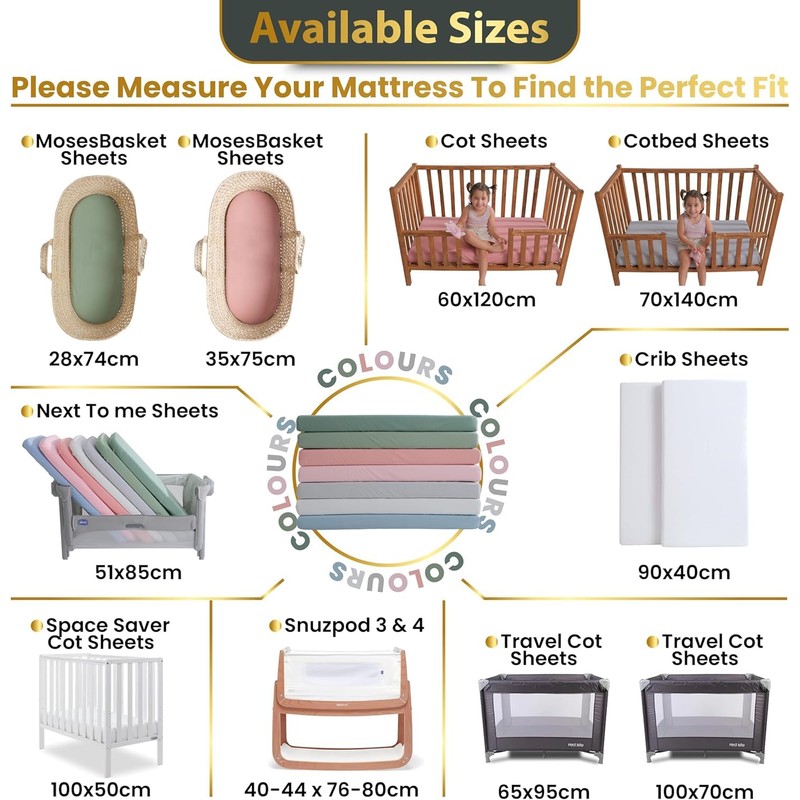 Bunnyjik GOTS Organic 2 x Baby Cot Fitted Sheets -