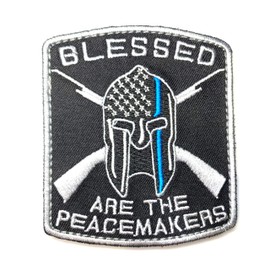 Thin Blue Line Blessed are The Peacemakers Patch Hook & Loop Police Bag Vest