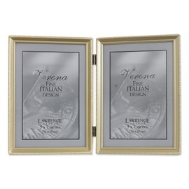 Lawrence Frames Bead Border Design, 5x7 Double, Satin Gold