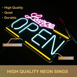 Wanxing Open Neon Signs,Bright Led Light for Business Walls High Visibility Advertisement Board Electric Display Sign Walls Window Door Bar Shop Coffee Salon Hotel Store 16.5'' * 12.2'' (USB Powered)