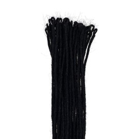 YONNA Human Hair Dreadlcoks Extesnions Handmade Locs Human Hair Extensions 20Locs/Bundle X-Small Szie (0.2cm Width) 14",Jet Black #1