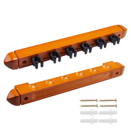 6/8/12 Pool Cue Wall Mounted Rack. Billiard Cue Sticks Wall Rack (Several Colors Available) (6 Cue - Oak)