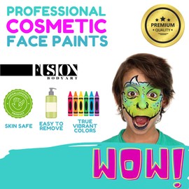 FUSION BODY ART Professional Quality Face Painting Palette - Rainbow Explosion | Safe & Non-Toxic Makeup Face Paint Kit