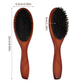 Kioiner Boar Bristle Hair Brush, Antistatic Hair Brush with Natural Wooden Handle, Soft Natural Bristles for Women and Men, Styling Brush for Thin Fine Medimum Hair and Beard