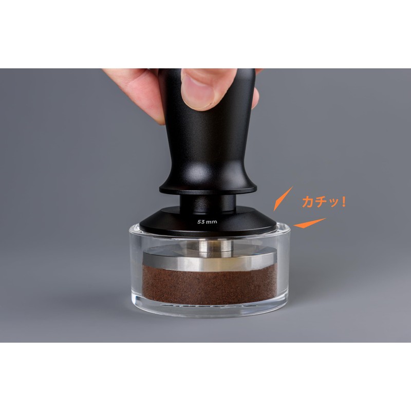 La mellow（ラ・メロウ） エスプレッソコーヒー定圧タンパー53mm (ステンレスベース+アルミハンドル) タンパーマット付き