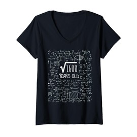 Womens 40th Anniversary T-shirt - Square root of 1600: 40 years V-Neck T-Shirt