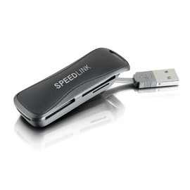Speedlink 150001 Carrea Portable USB 2.0 Multi Card Reader – SD/MMC, MS (Memory Stick), M2, TF/Micro SD Slot – Black