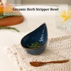 Herb Stripper Bowl, Ceramic Herb Peeling Bowl, Kitchen Herbs Leaf