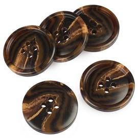 Anjing Resin Button 4 Holes Suit Buttons Classic Basic Buttons Assorted Sizes Pack of 10