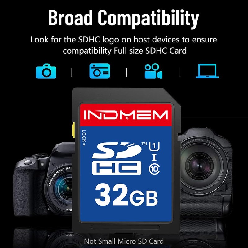 32GB SD Card, C10 SDHC UHS-I Memory Cards U1 Class