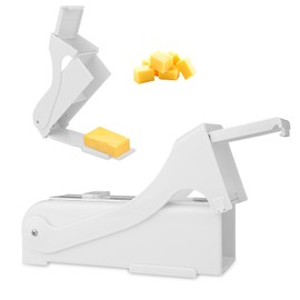 Butter Cutter Slicer, Stainless Steel One Click Butter Dispenser Cutter Stick Adjustable Measuring Dispenser and Keeper Operation Kitchen Tool Accessories for Bread Cookie Cakes Breakfast