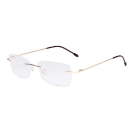 Eyekepper Gafas de lectura sin marco para mujer, lectores ligeros sin montura para mujer, Oro, +1.75