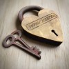 Winchester Heart Solid Brass Lock & Keys With Antique Finish