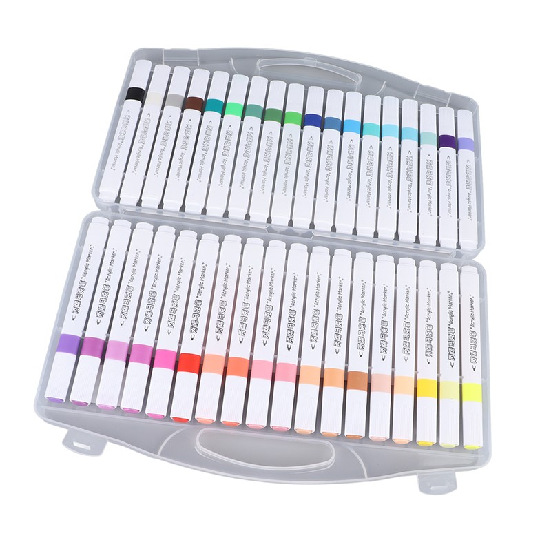 36 Colors Acrylic Paint Marker Pens High Coverage Power Triangular