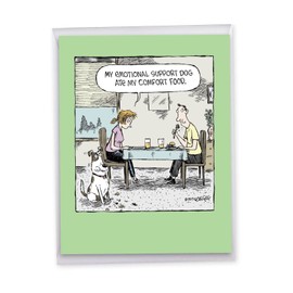 NobleWorks Jumbo Funny Birthday Paper Card From Us 8.5 x 11 Inch with Envelope (1 Pack) Big, Jumbo Bday Support Dog J3647BDG-US