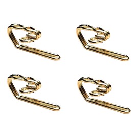 Merriway BH03672 (100 Pcs) EB Curtain Header Tape Drapery Hook Brass Plated Metal - Pack of 100 Pieces