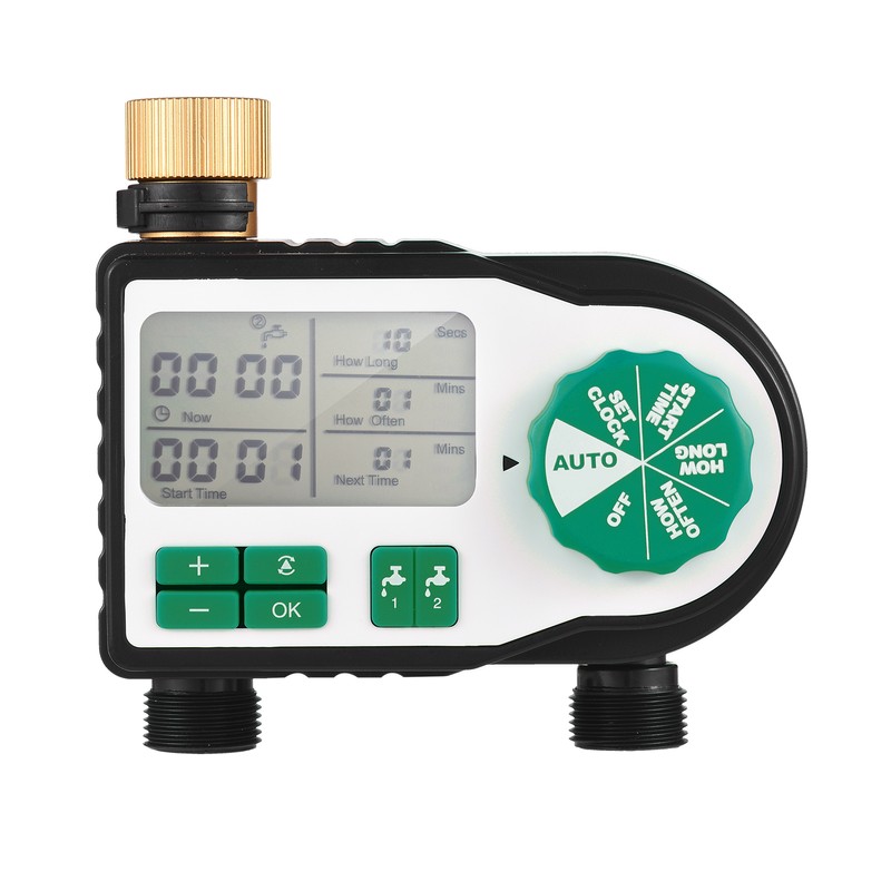 Digital Automatic Watering Timer with 2 Hose Connectors Programmed Garden