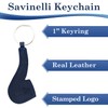 Savinelli 1876 Limited Edition Embossed Italian Leather Keychain, Blue