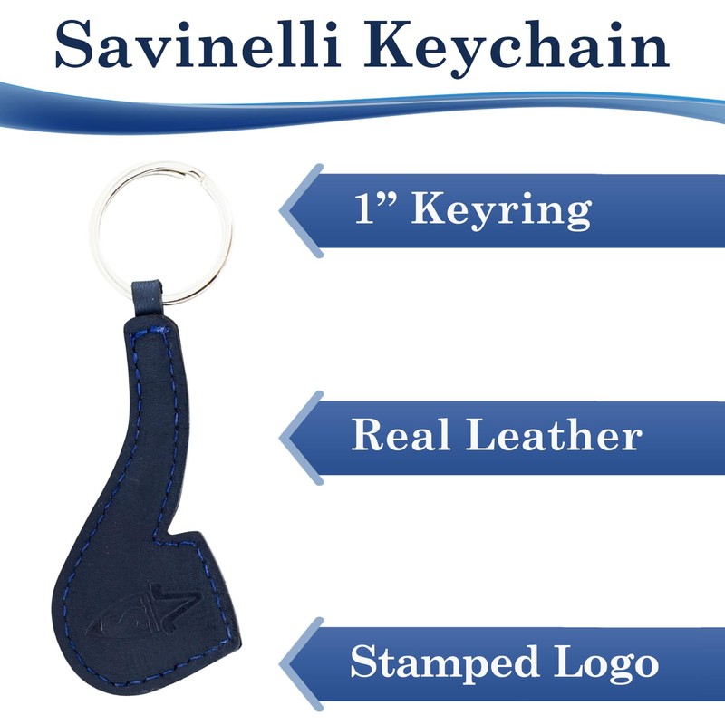 Savinelli 1876 Limited Edition Embossed Italian Leather Keychain, Blue