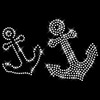 Glitzerdeals Iron-On Patch Rhinestone Anchor Set of 2 Crystal Rhinestone